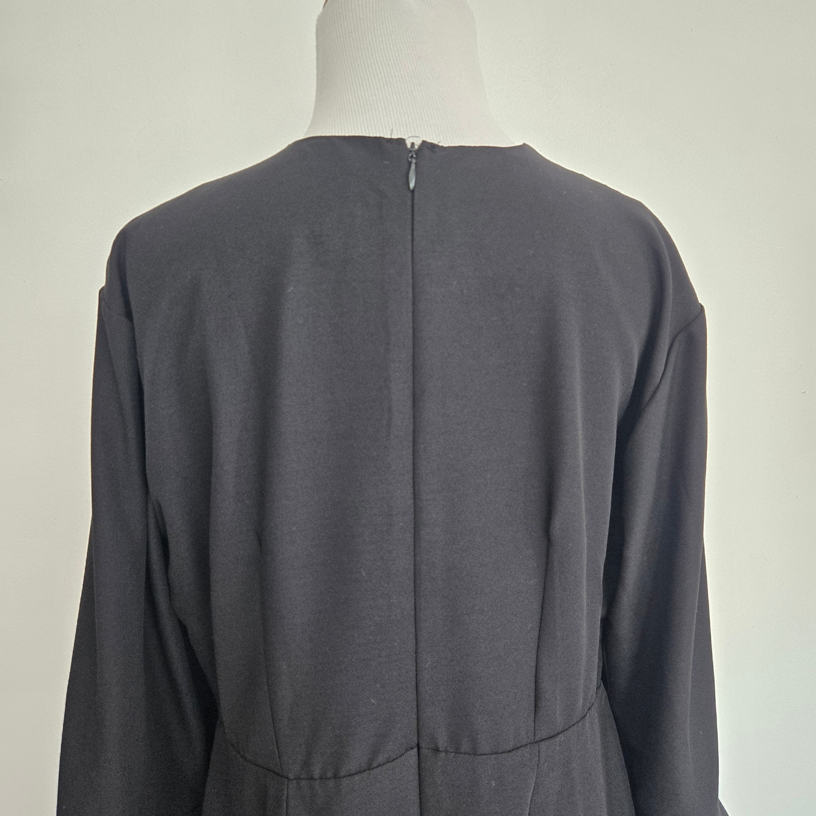 Annah Hariri Women Classic Modest Black Dress Bell Sleeve Chic Modern Long 12 — image 7 of 8